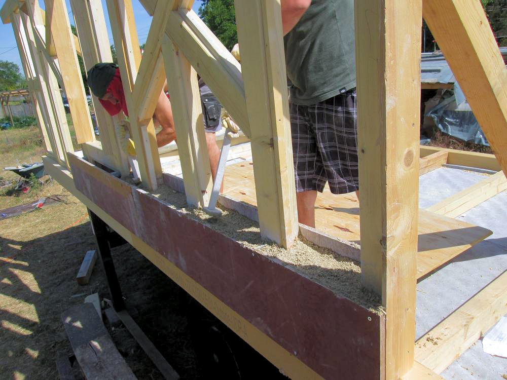 Hanfkalk Wand stampfen