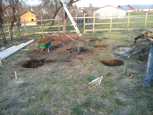 Ausgrabungen für die Punktfundamente